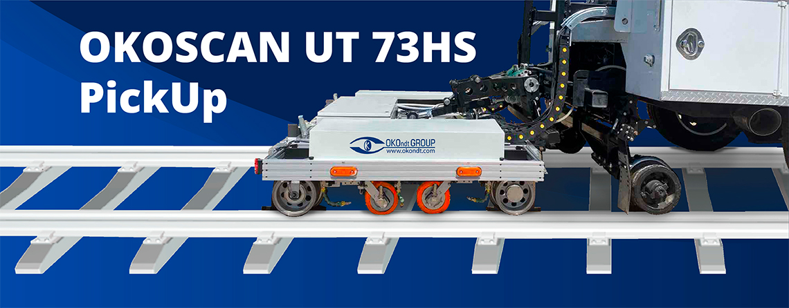 OKOSCAN UT 73HS PICKUP is a high-speed ultrasonic testing system for rails