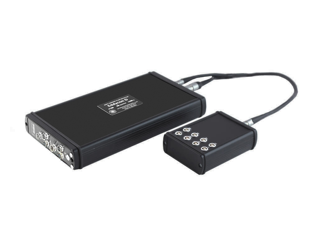 Multi-channel system constructed with the help of the eddy current flaw detector Eddycon D with an external switch